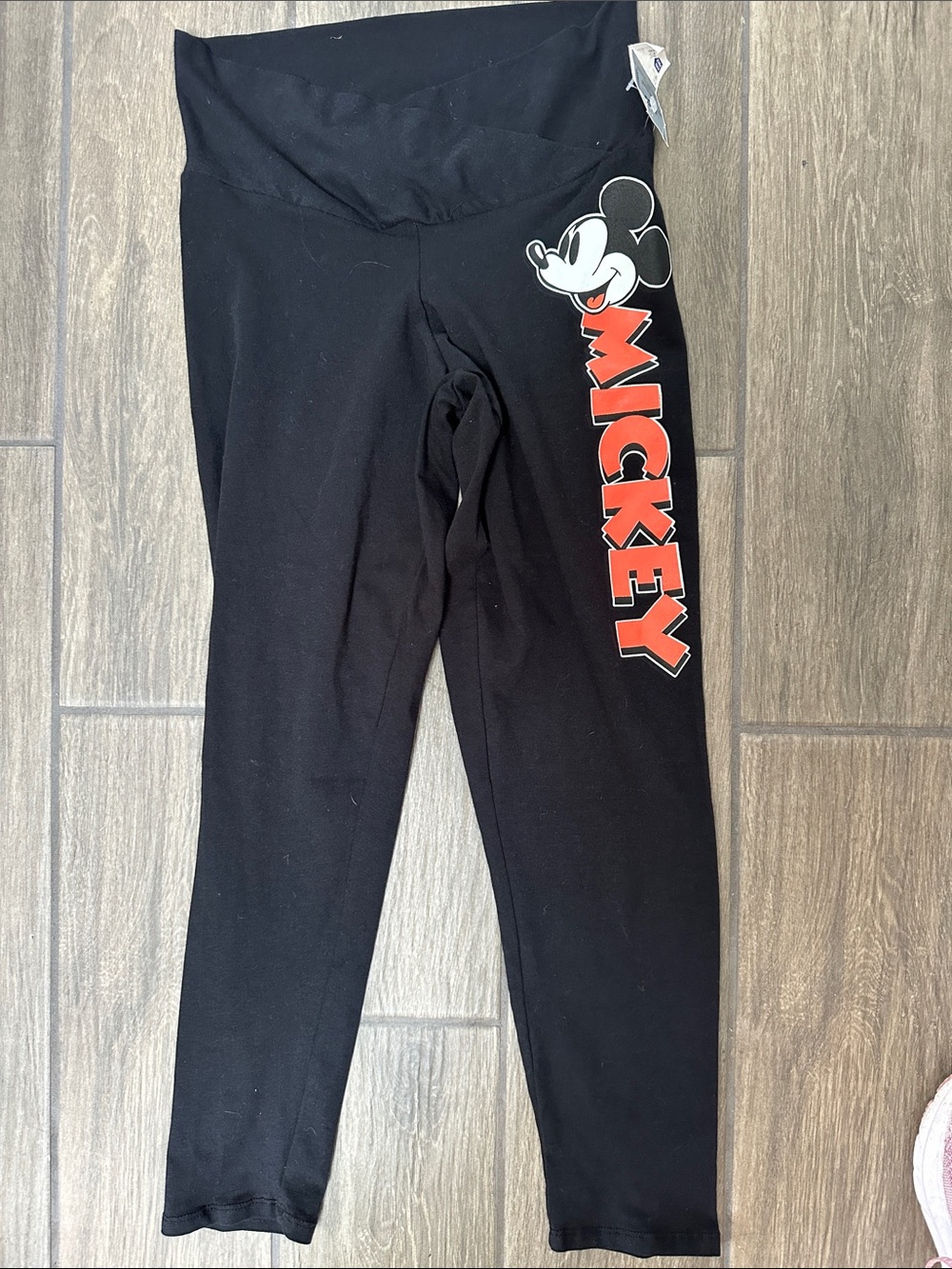 Disney Mickey Mouse black leggings size medium.